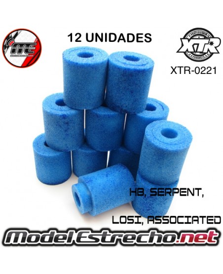 ESPUMA FILTRO ACEITADAS INT/EXT HB, SERPENT, LOSI, ASSOCIATED ( 12U.)

Ref: XTR-0221