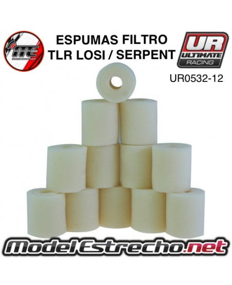 ESPUMAS FILTRO ULTIMATE SIN ACEITAR LOSI / SERPENT 12U.