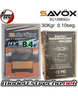SERVO SAVOX SC1268SG PLUS ALTO VOLTAJE 30Kg/0.10seg a 8.4v.

Ref: SC1268SG PLUS
