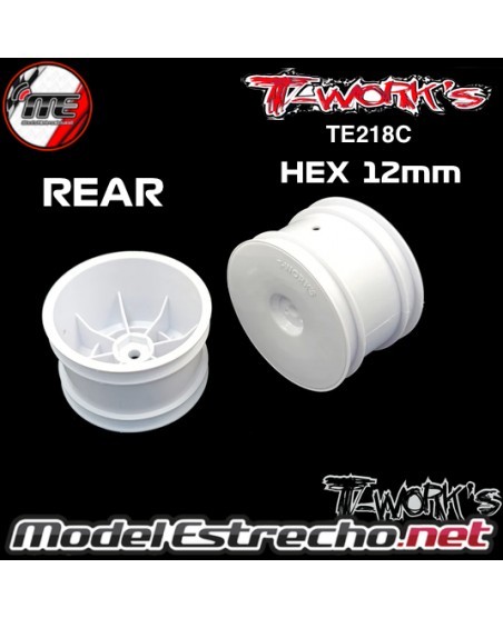 LLANTA TRASERA 12mm BLANCA T-WORKS
