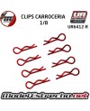 CLIPS CARROCERIA 1/8 L+R ROJOS ( 8U.)