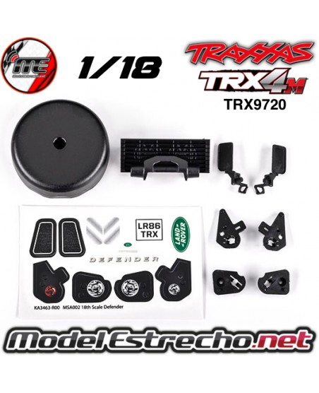 REJILLA, ESPEJOS, CUBIERTA LLANTA, RETENEDORES, ETC TRAXXAS TRX4M 1/18 9720
