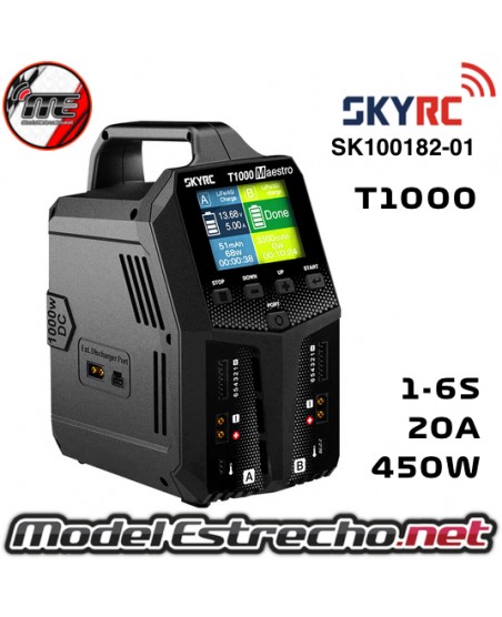 CARGADOR SKYRC T1000 LIPO AC DUO LIPO 1-6s 20A 450W

Ref: SK100182-01