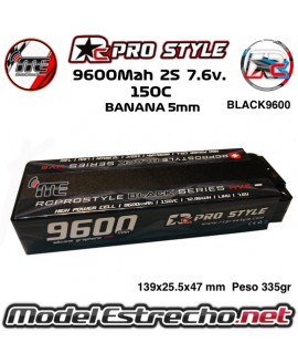 BATERIA RC PRO STYLE GRAPHENE 9600mha 7,6v 150C 2S2P HardCase Lipo 5mm