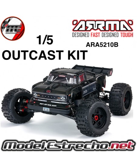 ARRMA OUTCAST 1/5 EXB EXTREME BASH ROLLER 4WD MONSTER STUNT TRUCK EN NEGRO
