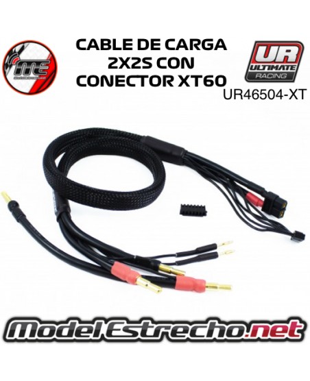 CABLE DE CARGA 2 LIPO 2S-2 BANANA 4mm/5mm