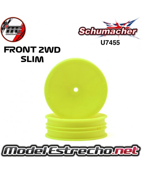 LLANTA DELANTERA SLIM 1/10 2WD AMARILLA SCHUMACHER 12mm (2U.)