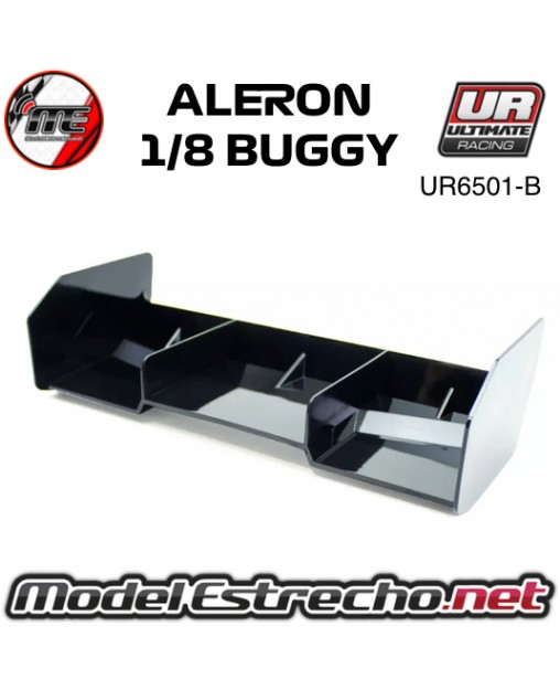 ALERON TRASERO PLASTICO 1/8 BUGGY NEGRO ULTIMATE UR6501-B