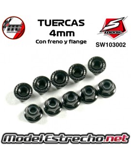 TUERCAS 4mm CON FRENO Y FLANGE SW103002