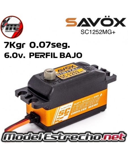 SERVO SAVOX SC1252MG+ PERFIL BAJO 7kg/0.07seg 6.0v SC1252MG