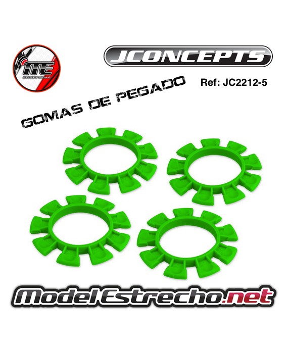 GOMA PEGADO NEUMATICOS JCONCEPTS VERDE 1/8 y 1/10 (4U.) JC2212-5