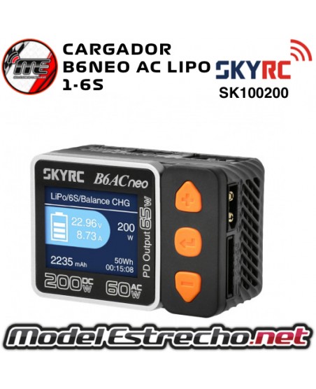 copy of CARGADOR SKYRC BALANCEADOR Q200 NEO LIPO 1-6S 10A 200W AC 4 SALIDAS