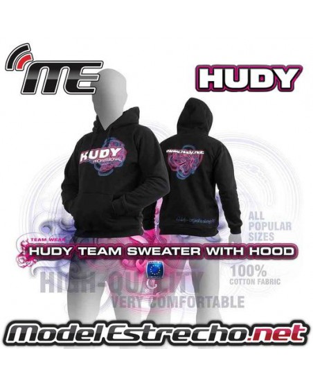 SUDADERA HUDY NEGRA CON CAPUCHA L