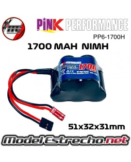 BATERIA RX NIMH 6.0v. 1700 MAH HUMP PINK RUNNER 51x32x31 120gr. PP6-1700H