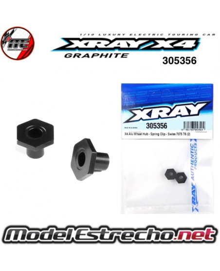XRAY X4 ALUMINIUM WHEEL HUB (SPRING CLIP) (2u.)