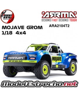 ARRMA MOJAVE GROM 1/18 DT MEGA 380 BRUSHED 4x4 RTR AZUL/AMARILLO ARA2104T2