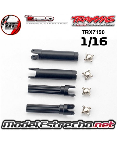 TRAXXAS DRIVESHAFT ASSEMBLY (1) LEFT OR RIGHT (1/16 E-REVO) (FULLY ASSEMBLED, READY TO INSTALL)/3X10MM SCREW PIN (1)