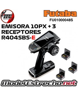 EMISORA FUTABA 10PX + 3 RECEPTORES R404SBS-E FU01000048S