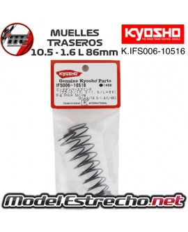 MUELLES TRASERO KYOSHO NEGRO BIG BORE L 10.5x1.6 L 86mm IFS006-10516