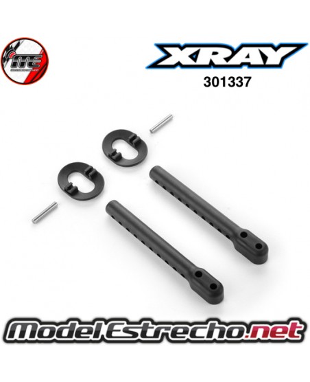 SET SOPORTE CARROCERIA TRAS +1mm 19 XRAY X4  301337