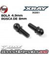 BOLA 4.9mm CON ROSCA DE 8mm (2U.) XRAY 363651