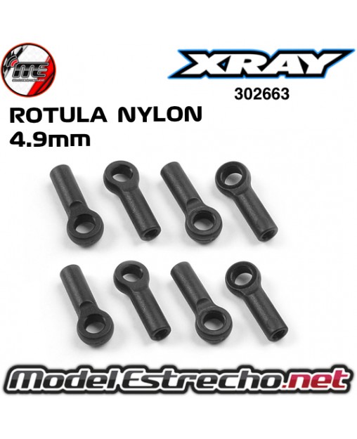 ROTULA NYLON 4.9mm T2 ABIERTA (8U.) XRAY 302663