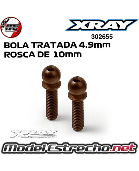 BOLA ROTULA TRATADA 4.9mm CON ROSCA DE 10mm (2U.) XRAY 302655