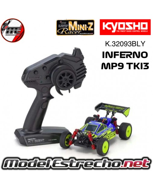 KYOSHO MINI-Z MB010 READYSET 4WD INFERNO MP9 TKI3 AZUL/AMARILLO K.32093BLY