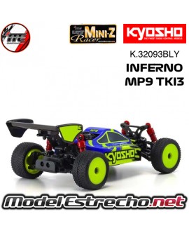 KYOSHO MINI-Z MB010 READYSET 4WD INFERNO MP9 TKI3 AZUL/AMARILLO K.32093BLY