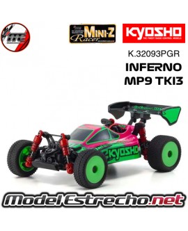 KYOSHO MINI-Z MB010 RTR 4WD INFERNO MP9 TKI3 ROSA/VERDE K.32093PGR