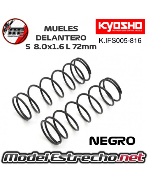 MUELLES DELANTERO KYOSHO NEGRO BIG BORE S 8.0x1.6L 72mm IFS005-816