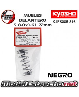 MUELLES DELANTERO KYOSHO NEGRO BIG BORE S 8.0x1.6L 72mm IFS005-816