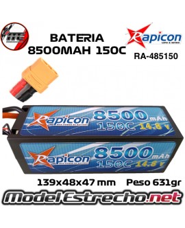 BATERIA LIPO RAPICON 8500mha 15,2v 150C HV 4S2P HardCase RA-485150