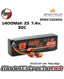 BATERIA SPEKTRUM 7.4v 1400mah 2S 30c SMART G2 LIPO IC2