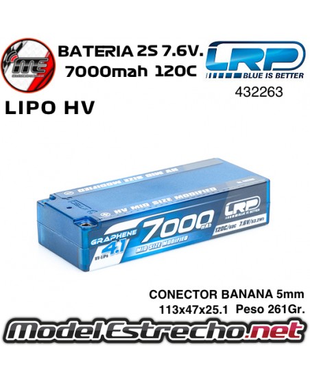 copy of BATERIA LRP SHORTY 7.6v. LIPO HV 6200mah GRAPHENE 135c/65c