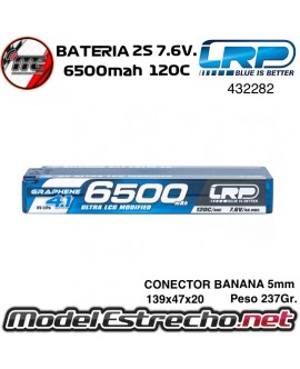 BATERIA LRP 7.6v. LIPO HV 6500mah GRAPHENE 4.1 CAJA DURA 120c/60c 432282