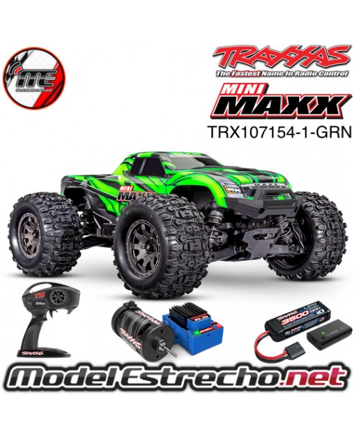 TRAXXAS MINI MAXX BL-2S VERDE INCLUYE BATERIA Y CARGADOR