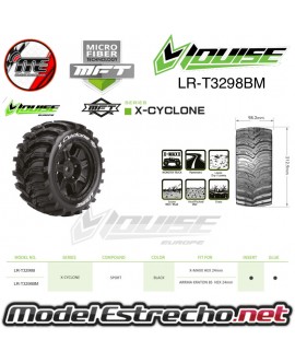RUEDAS LOUISE X-CYCLONE RC - MFT - KRATON 8S MONTADAS HEX 24mm LR-T3298BM