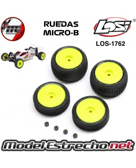 NEUMATICOS Y RUEDAS MONTADAS LOSI MICRO-B 1/24 AMARILLO LOS-1762 LOS-1762