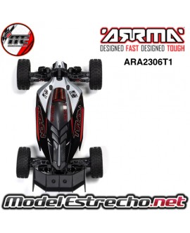 ARRMA TYPHON GROM 1/18 223 BLX BRUSHLESS 4WD BUGGY RTR SILVER ARA2306T1