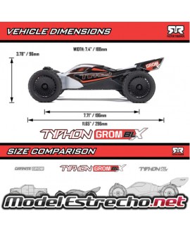 ARRMA TYPHON GROM 1/18 223 BLX BRUSHLESS 4WD BUGGY RTR SILVER ARA2306T1