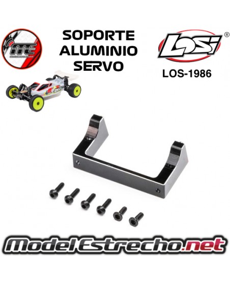 SOPORTE SERVO EN ALUMINIO LOSI MICRO-B 1/24 LOS-1986