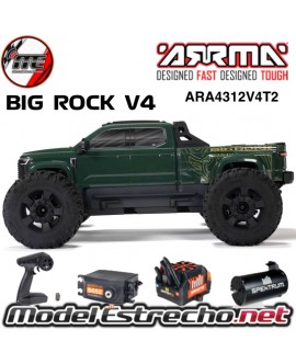ARRMA BIG ROCK 223S DSC MONSTER TRUCK 3S BLX BRUSHLESS 4WD MT RTR VERDE ARA4312V4T2