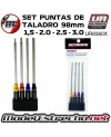 SET DE PUNTAS DE TALADRO 1.5 - 2.0 - 2.5 - 3.0