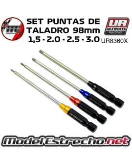 SET DE PUNTAS DE TALADRO 1.5 - 2.0 - 2.5 - 3.0