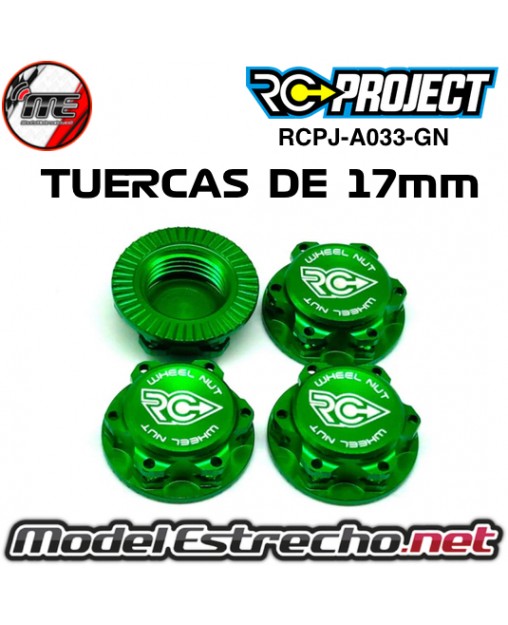 TUERCAS DE RUEDAS 17mm ALUMINIO RC PROJECT ROJAS