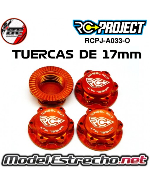 TUERCAS DE RUEDAS 17mm ALUMINIO RC PROJECT ROJAS