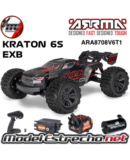 ARRMA KRATON V6 EXB 1/8 MONSTER TRUCK BRUSHLESS 6S 4WD RTR NEGRO ARA8708V6T1