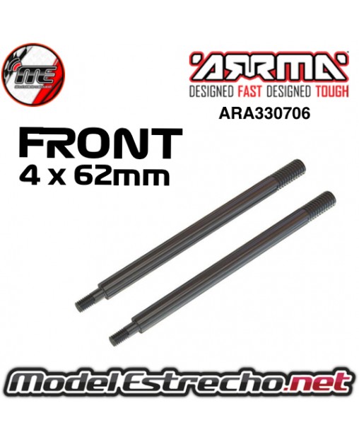 VASTAGO AMORTIGUADOR DELANTERO 4x62MM ARRMA (2U.) ARA330706