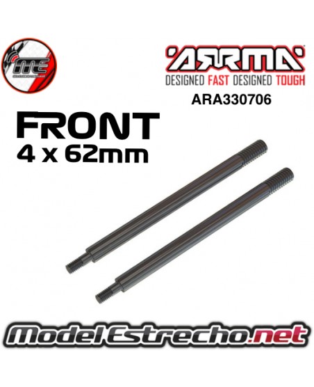 VASTAGO AMORTIGUADOR DELANTERO 4x62MM ARRMA (2U.) ARA330706